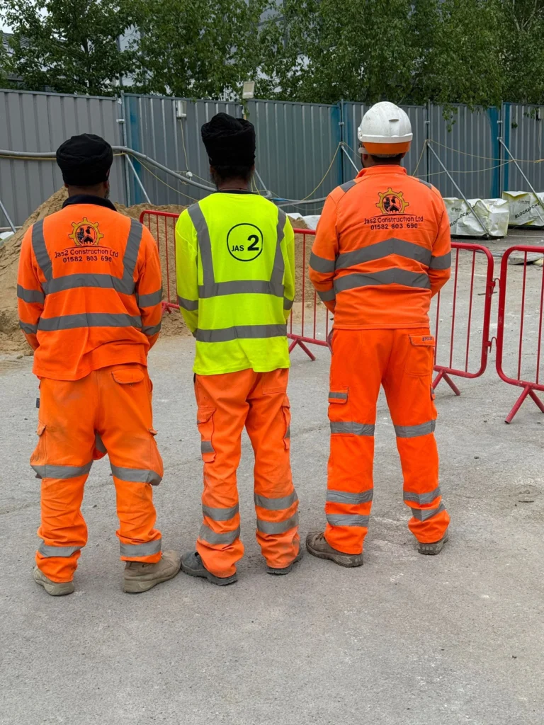 Skilled civil engineering workers supplied by Jas2 Construction LTD on a UK infrastructure project